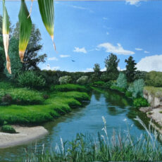 Obraz "Řeka lemovaná stromy"