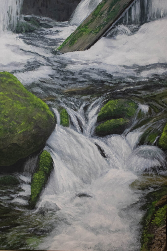 Moje první malba v harmonii mezi kreativitou a strukturou.